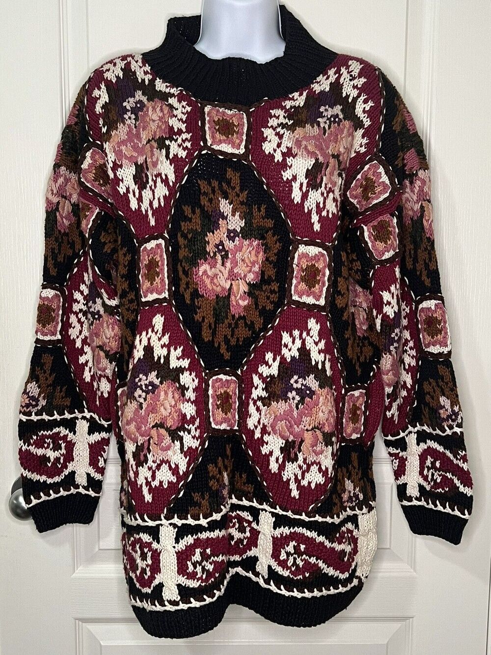 Express Tricot Sweater M Chunky Hand Knitted Vintage Excellent Condition